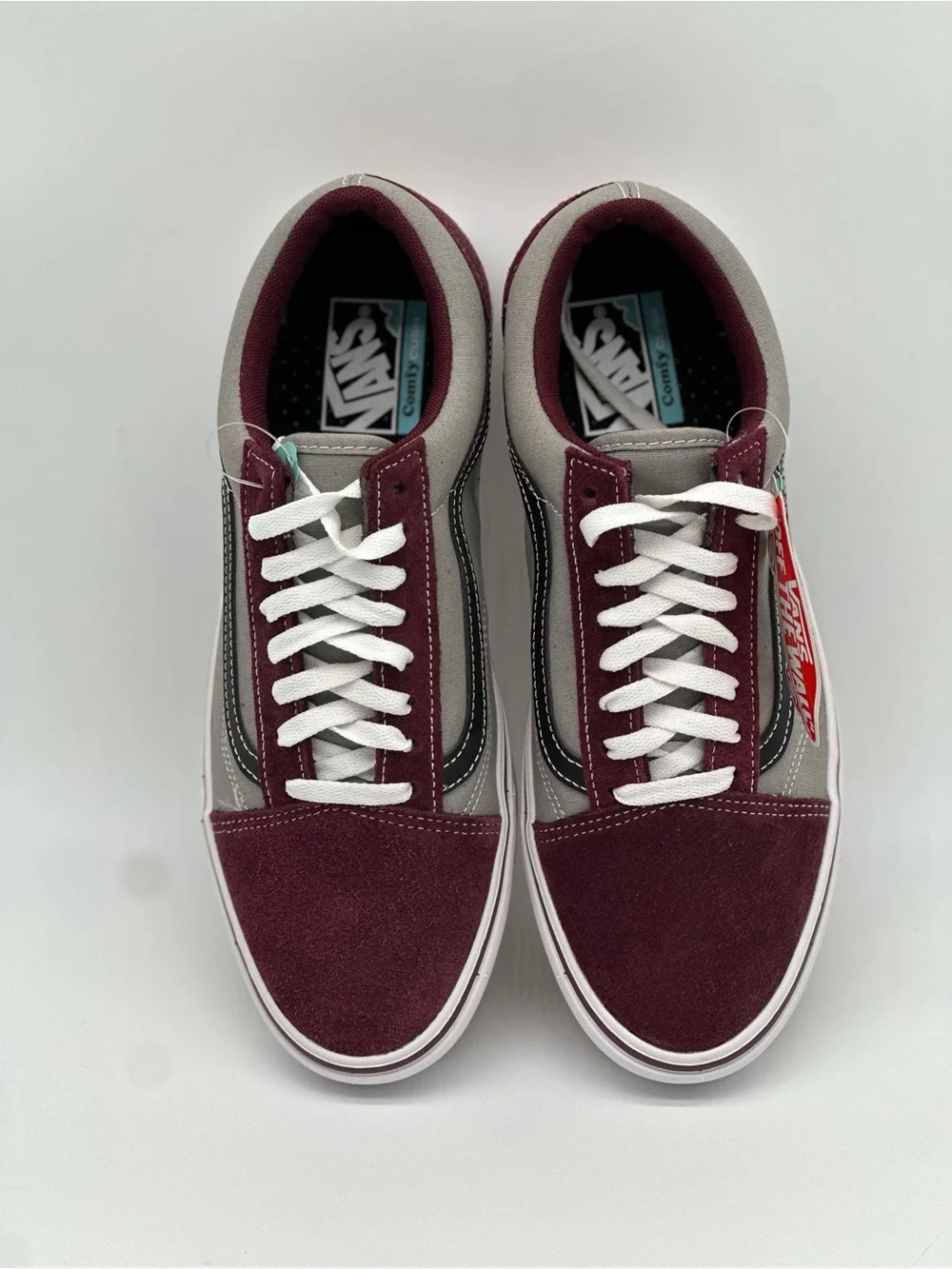 Vans Old Skool Low Top Sneakers - Burgundy & Gray